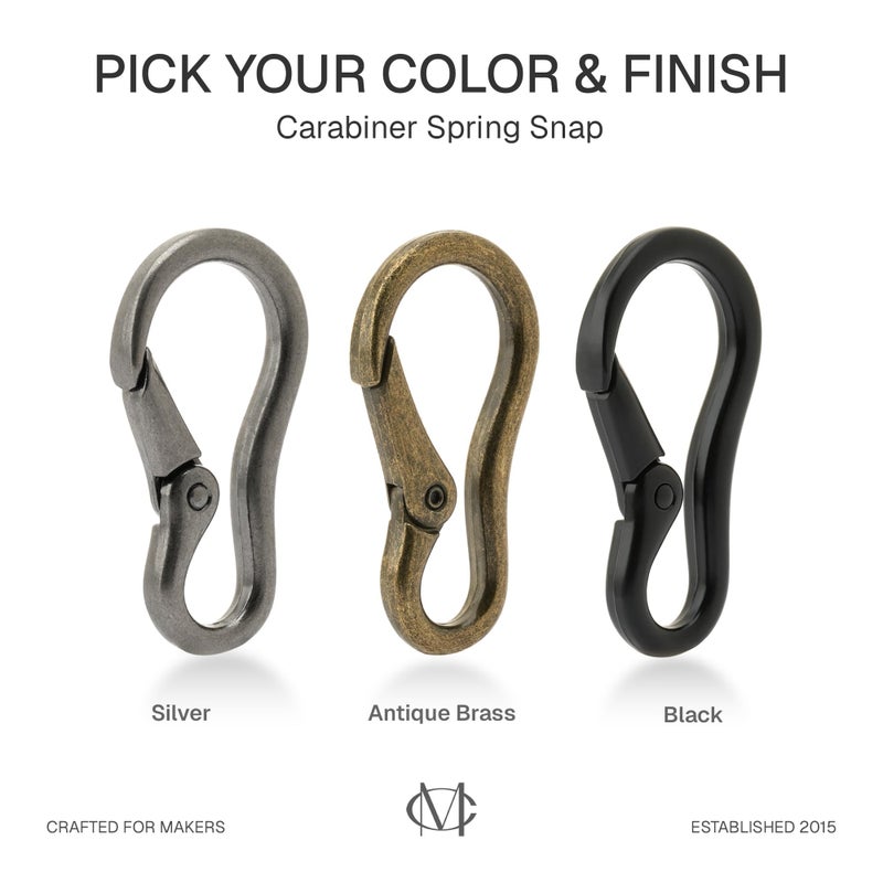 CRAFTMEMORE 2pcs 2 Inches Carabiner Spring Snap Hook Paracord Camping Keychain Accessories Push Gate Spring Clips HR8 (Antique Brass) - Image 5